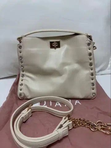 DIANA 비쥬 x 스터드로 화려하게 2WAY 미니백 화이트