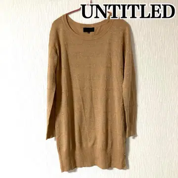 UNTITLED 브라운 계열 긴팔 니트 라메 믹스