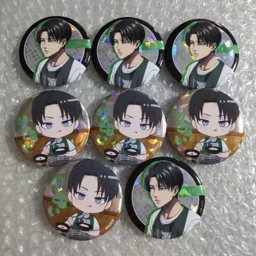 진격의 거인 쥬쥬칼비 트레이딩 홀로그램 캔뱃지 리바이 8개