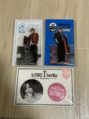 SixTONES 교모토 타이가 아크릴 스탠드 2개 캔뱃지 세트