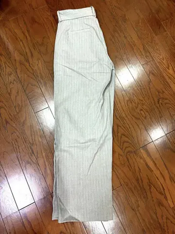 와이드 슬랙스 베이지 스트라이프
