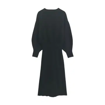 AZULBYMOUSSY 니트 원피스 롱 벌룬 소매 블랙 b703