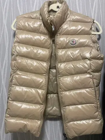 베이지 퀼팅 다운 베스트 S