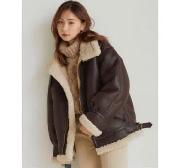 RANDEBOO 무스탕 보아 코트 보아 코트 아우터 다크 브라운 0