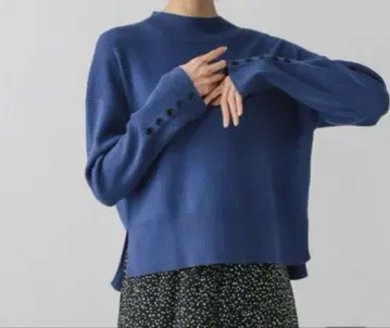 글로벌 워크 멜티 소매 버튼 스탠드 풀오버