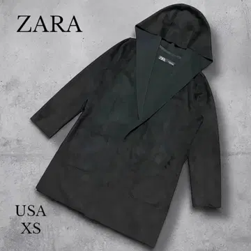 [ ZARA ] 자라 벨로아 후디 자켓 USA XS 블랙