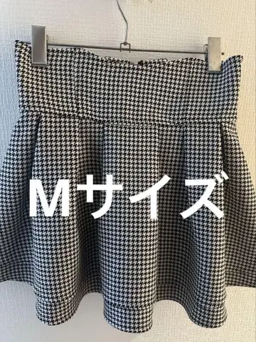 미셸 마카롱 슬림 레그 스커트 하운드투스 체크 패턴 M