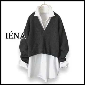 IENA 2/16 울 V넥 크롭 풀오버 니트