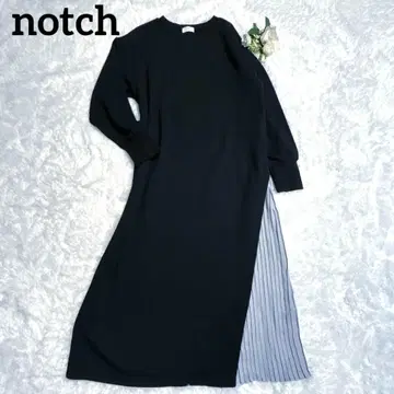 미사용 notch 노치 이소재 절개 플리츠 맨투맨 원피스 M