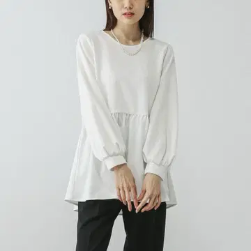 미사용 새상품 화이트 페플럼 디자인 상의 L 사이즈 팬츠 블랙
