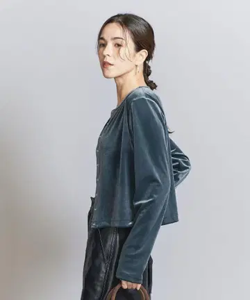 새상품급 벨로아 컴팩트 가디건