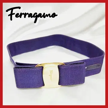 [ 레어 새상품급 ] Ferragamo 바라 리본 벨트 퍼플