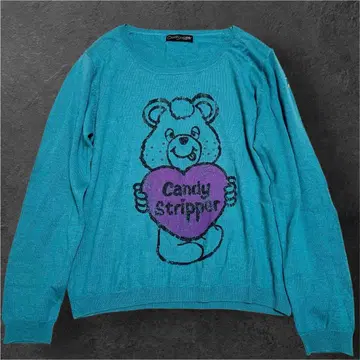 [ 레어 ] CANDY STRIPPER 니트 초레어 일점물 곰 2 블루