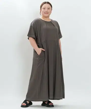 아즈노우아즈오오라카 깔끔한 롱 기장 3in1 원피스 티셔츠 원피스