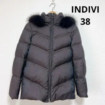 INDIVI 인디비 퍼 후드 블랙 다운 자켓