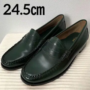 새상품급 G.H.BASS 24.5cm 그린 로퍼 가죽 신발 비즈니스 통학