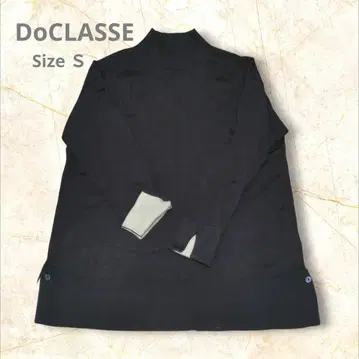 [ 새상품급 ] DoCLASSE 하이넥 상의 바이컬러 니트 L 블랙