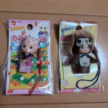 지역 한정판 큐피 마스코트 스트랩 시가 신라쿠야키 너구리 시즈오카 딸기