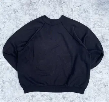 90s TULTEX USA제 무지 맨투맨 블랙 래글런 짧은 기장