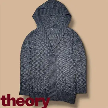 theory 후드 부착 가디건 알파카 가디건