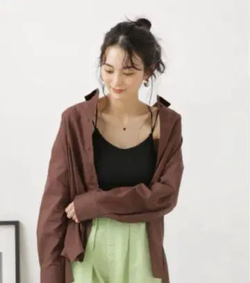 나노 유니버스 브라운 셔츠