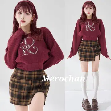 다리치 DR 비쥬 볼륨 리브 니트탑 보르도