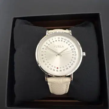 FURLA 여성용 손목시계 실버 베이지 별 달력