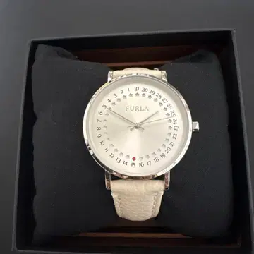 FURLA 여성용 손목시계 실버 베이지 별 달력