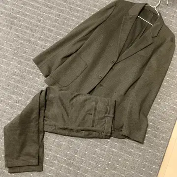 UNIQLO 유니클로 셋업 2B 자켓 하운드투스 체크 패턴 L M