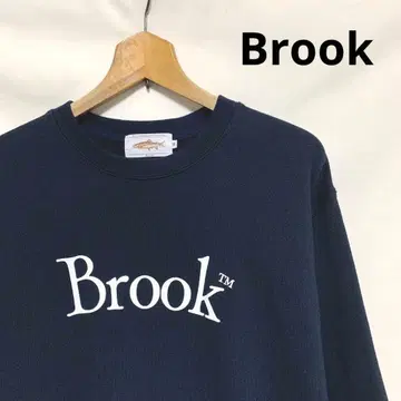 Brook 로고 프린트 크루넥 맨투맨 블랙 M
