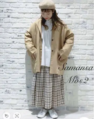 새상품 사만사 모스모스 SM2 노카라 와이드 코트 퀼팅