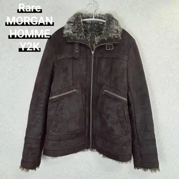 Rare MORGAN HOMME fur leather jacket M