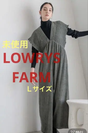 미사용 LOWRYS FARM 셔링 벨로아 점프수트