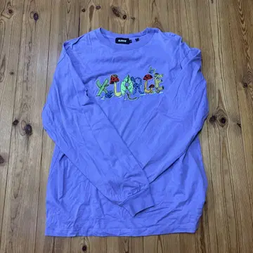 XLARGE 보라색 긴팔 셔츠 자수