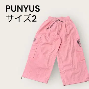 인기 PUNYUS 푸뉴즈 자수 와이드 카고 팬츠 빙 미사용에 가까움