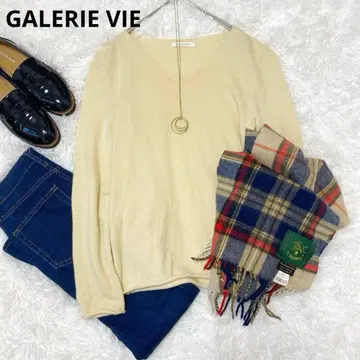 GALERIE VIE 캐시미어 100% V넥 풀오버 니트 S