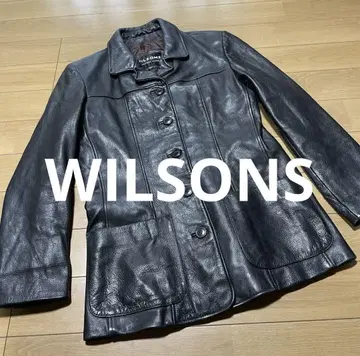[ 새상품급 ] WILSONS 천연 가죽 가죽 자켓 L 블랙 체스터 코트