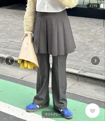 플리츠 미니 스커트 + 팬츠 세트