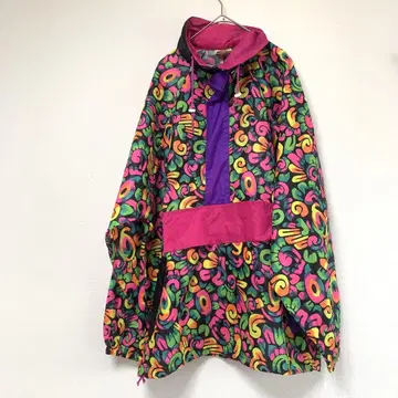 컬러풀 나일론 풀오버 자켓 구제 의류 90s 이탈리아제