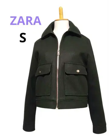 [ 미사용 ] ZARA 소프트 집업 자켓 카키 골드 버튼