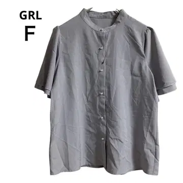 그레일 GRL 쉬폰 셔츠 펄 버튼 디자인 폴리에스테르