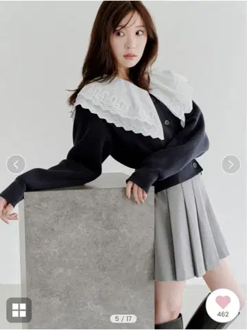 스나이델 레이스 칼라 니트 풀오버