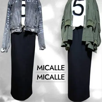 미사용 새상품 MICALLEMICALLE 블랙 볼팅 타이트 스커트