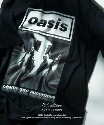Oasis champagne supernova 티셔츠 블랙