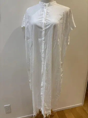 화이트 반팔 셔츠 원피스 레이스 새상품