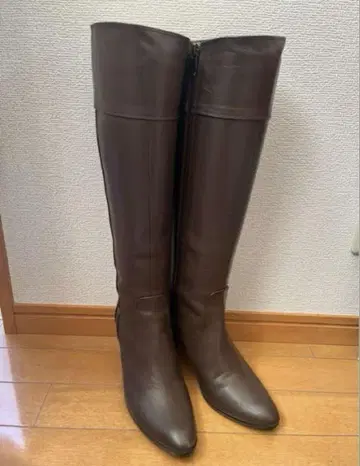다이애나 브라운 롱 부츠 사이드 지퍼 24.5cm