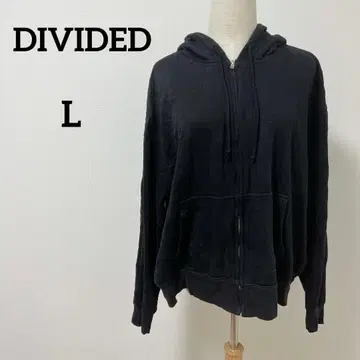 DIVIDED 블랙 후드 부착 후드티 L 사이즈