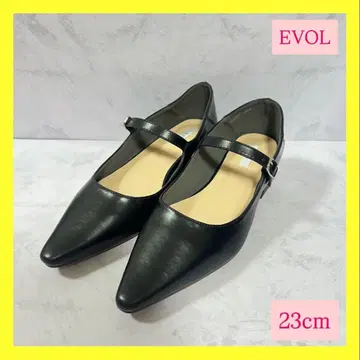 미사용급 EVOL 이볼 멜리 제인 로우힐 펌프스 블랙 23cm