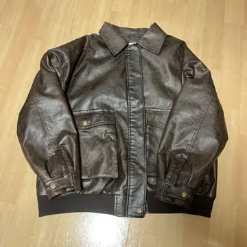 JaVa 빈티지 인조 가죽 자켓