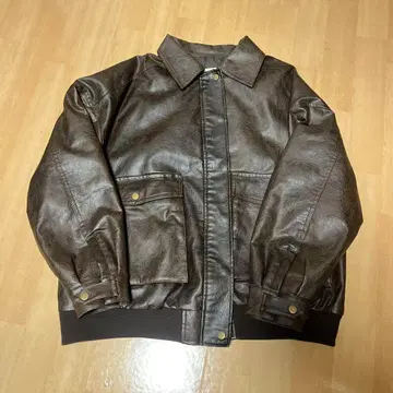 JaVa 빈티지 인조 가죽 자켓